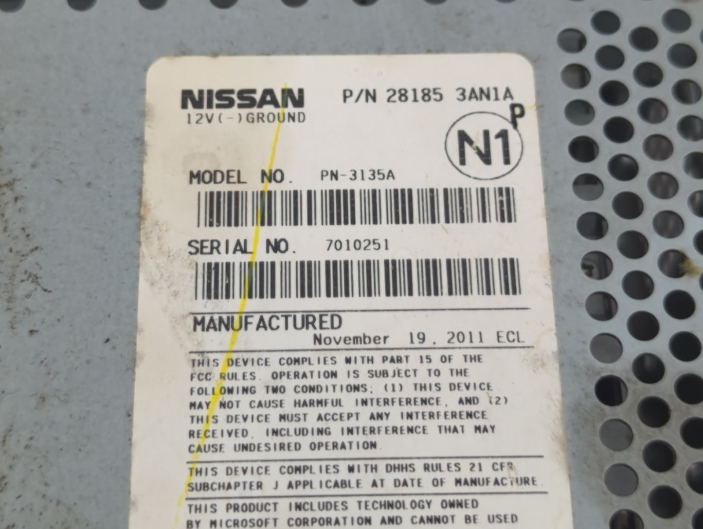 2012-2013 Nissan Versa Am Fm Cd Player Radio Receiver - Oemusedautoparts1.com