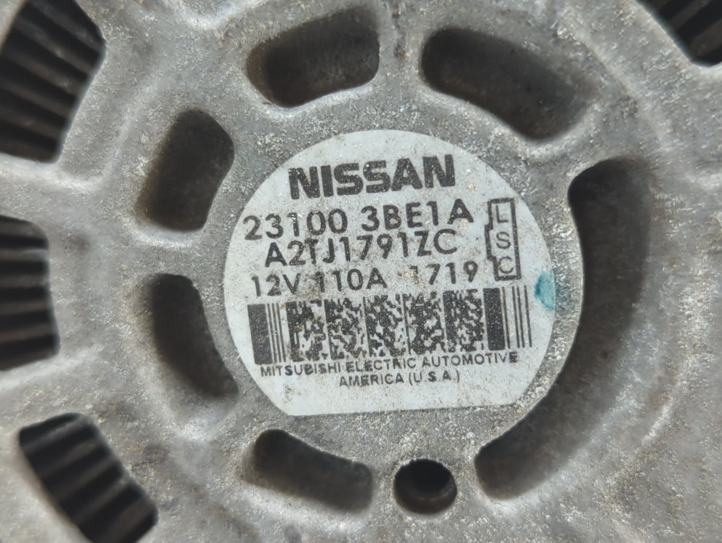 2012-2019 Nissan Versa Alternator Replacement Generator Charging Assembly Engine OEM P/N:23100 3BE1A Fits OEM Used Auto Part