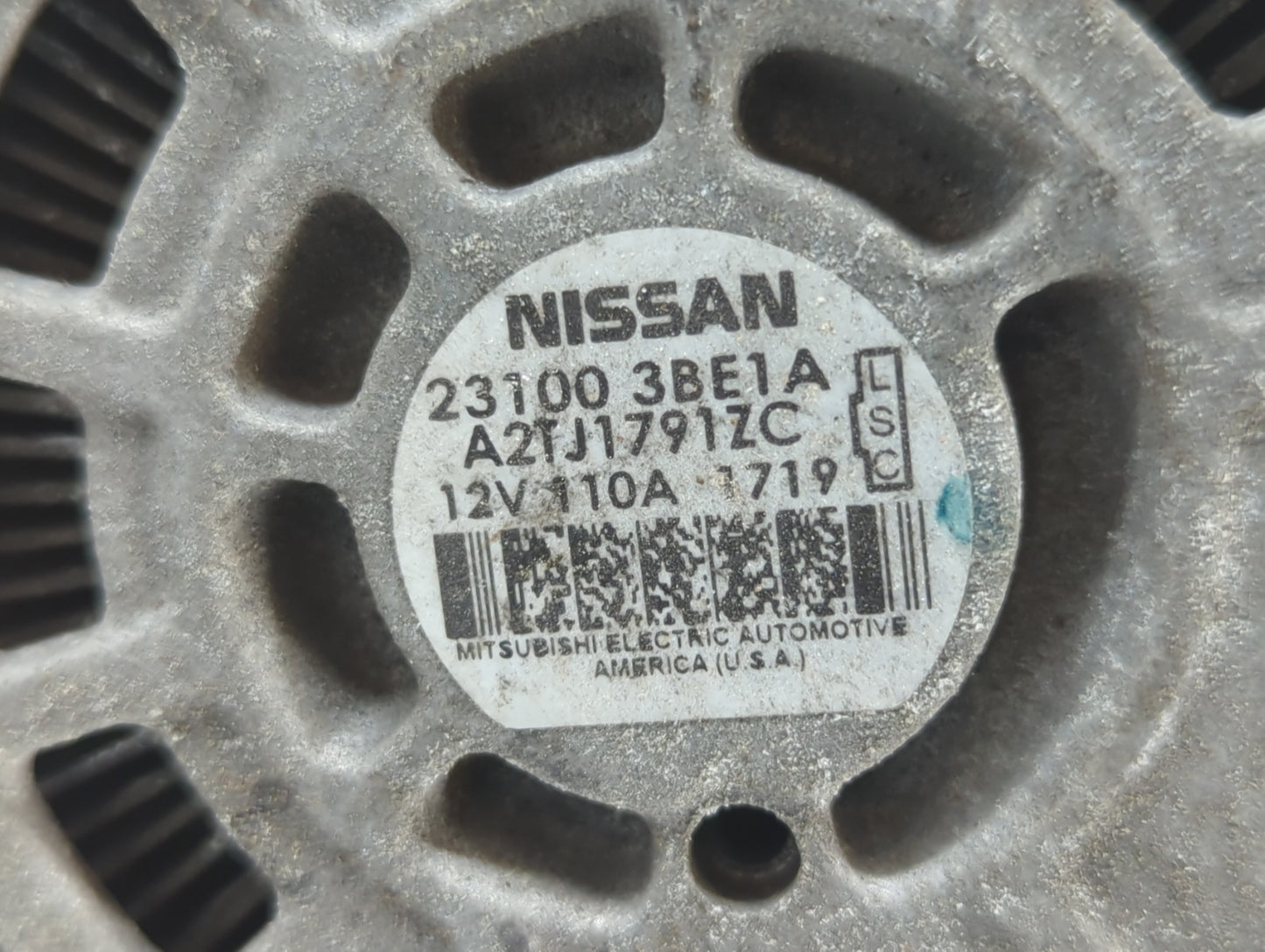 2012-2019 Nissan Versa Alternator Replacement Generator Charging Assembly Engine OEM P/N:23100 3BE1A Fits OEM Used Auto Part