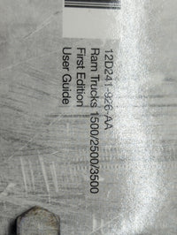 2012 Ram 1500 Owners Manual Book Guide P/N:12D241-926-AA 12D241-426-AA OEM Used Auto Parts - Oemusedautoparts1.com