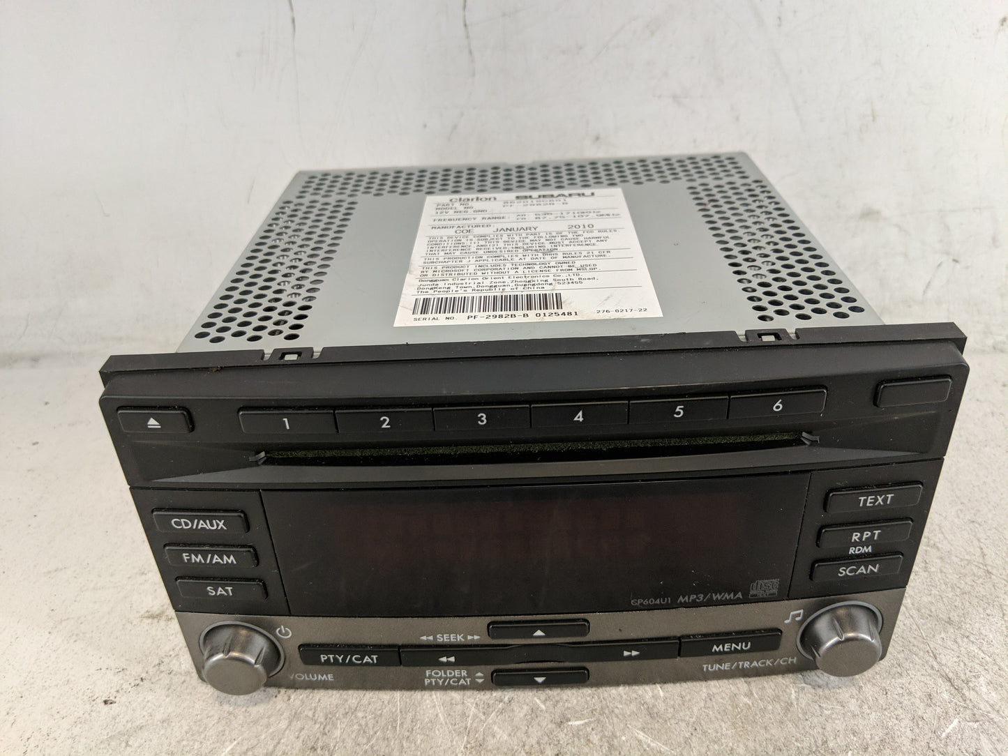 2012 Subaru Forester Radio AM FM Cd Player Receiver Replacement P/N:86201SC630 Fits OEM Used Auto Parts - Oemusedautoparts1.