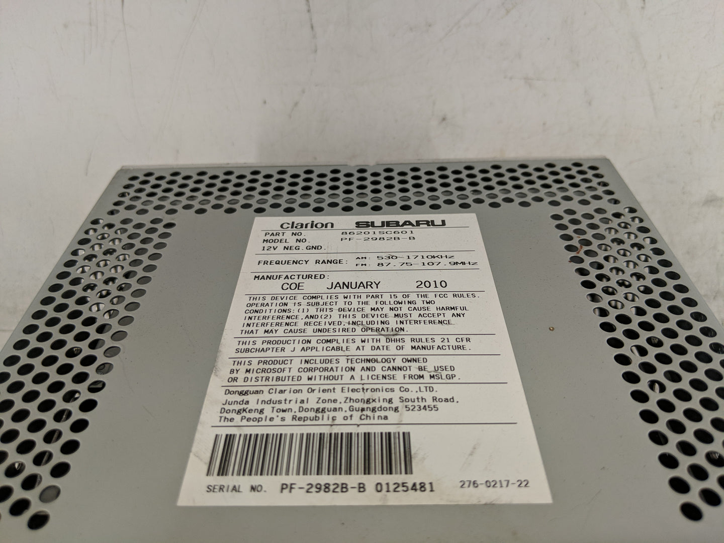2012 Subaru Forester Radio AM FM Cd Player Receiver Replacement P/N:86201SC630 Fits OEM Used Auto Parts - Oemusedautoparts1.