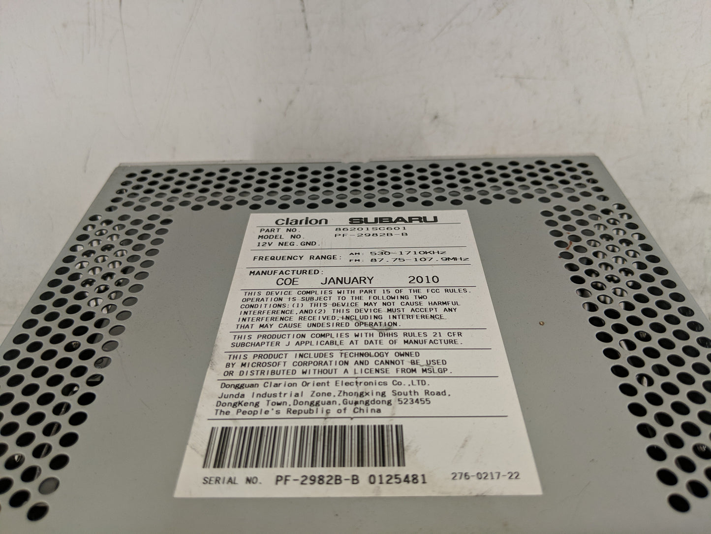 2012 Subaru Forester Radio AM FM Cd Player Receiver Replacement P/N:86201SC630 Fits OEM Used Auto Parts - Oemusedautoparts1.