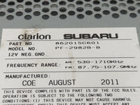 2012 Subaru Forester Radio AM FM Cd Player Receiver Replacement P/N:86201SC601 Fits OEM Used Auto Parts - Oemusedautoparts1.