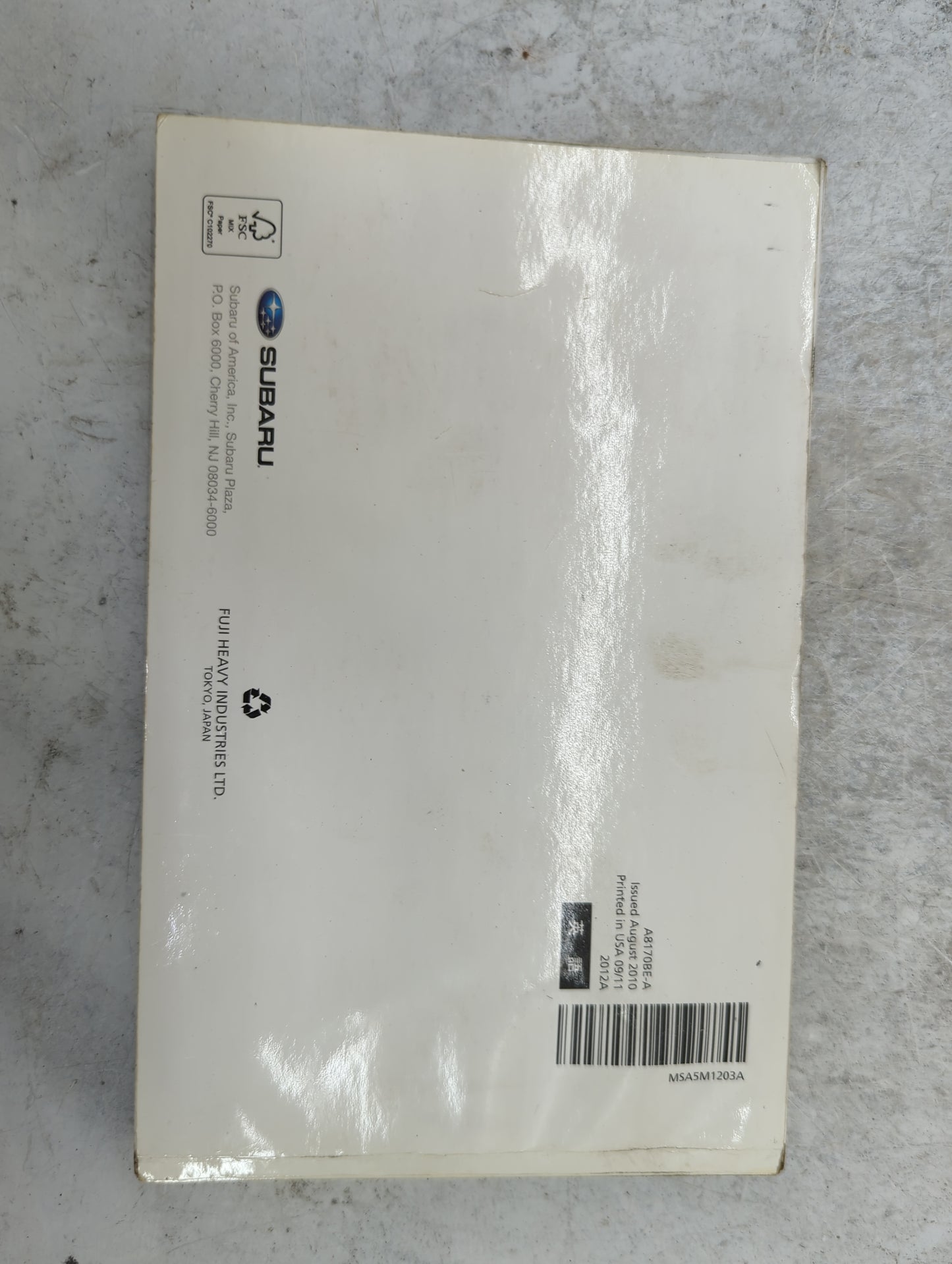 2012 Subaru Forester Owners Manual Book Guide P/N:A8170BE-A OEM Used Auto Parts - Oemusedautoparts1.com