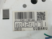 2012 Subaru Impreza Instrument Cluster Speedometer Gauges P/N:85002FJ071 Fits OEM Used Auto Parts - Oemusedautoparts1.com