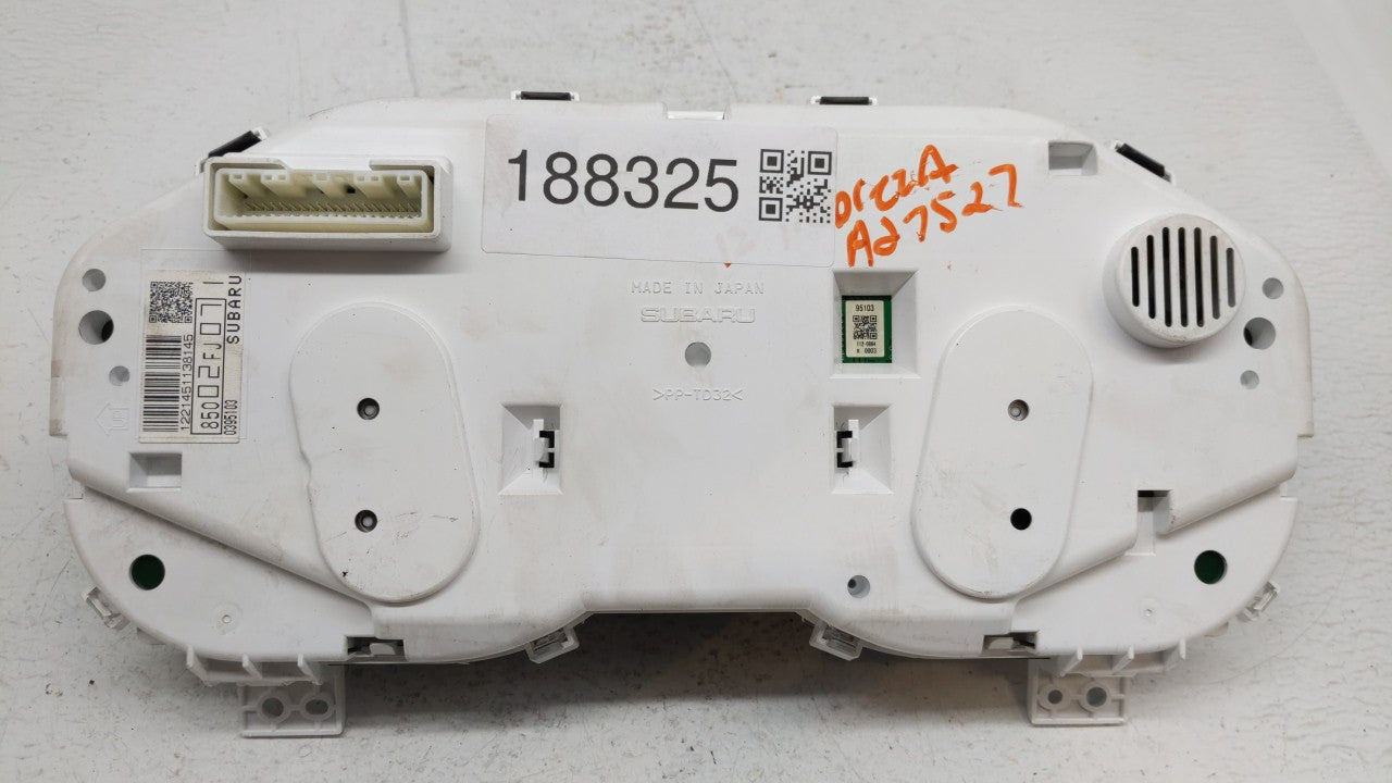 2012 Subaru Impreza Instrument Cluster Speedometer Gauges P/N:85002FJ071 85002FJ07 Fits OEM Used Auto Parts - Oemusedautopar