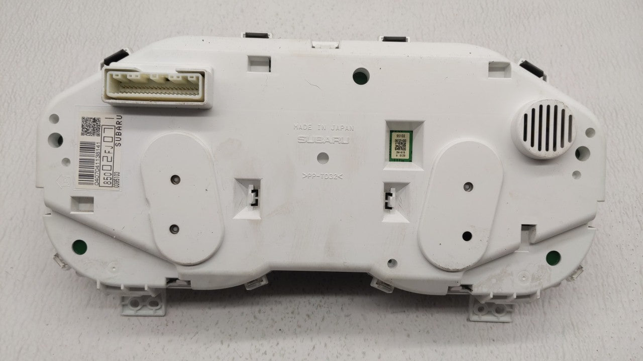 2012 Subaru Impreza Instrument Cluster Speedometer Gauges P/N:85002FJ071 85002FJ07 Miles: Fits OEM Used Auto Parts - Oemused