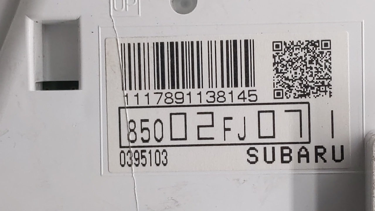 2012 Subaru Impreza Instrument Cluster Speedometer Gauges P/N:85002FJ071 85002FJ07 Fits OEM Used Auto Parts - Oemusedautopar