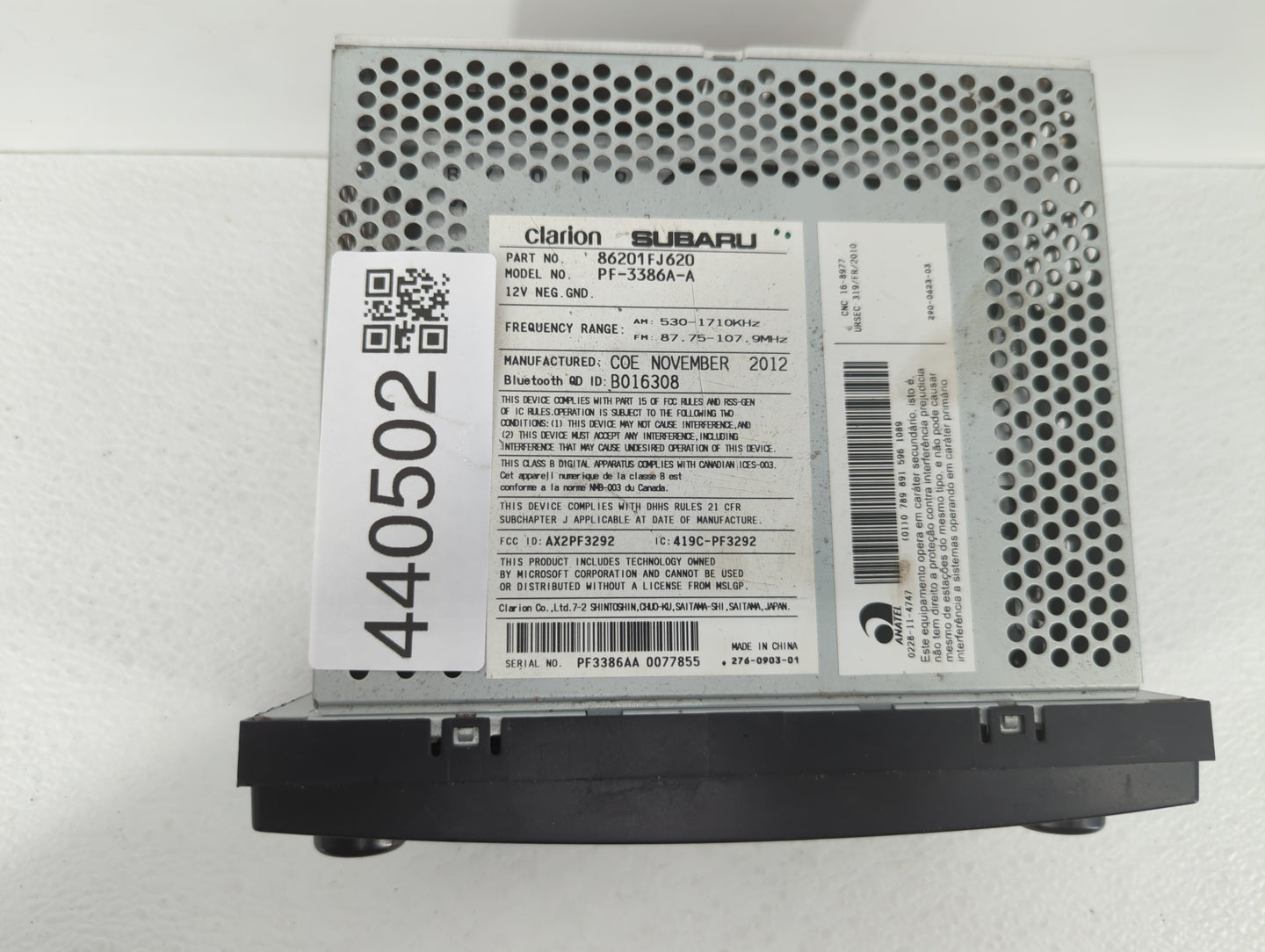 2012-2014 Subaru Impreza Am Fm Cd Player Radio Receiver - Oemusedautoparts1.com