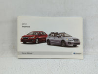 2012 Subaru Impreza Owners Manual Book Guide OEM Used Auto Parts - Oemusedautoparts1.com
