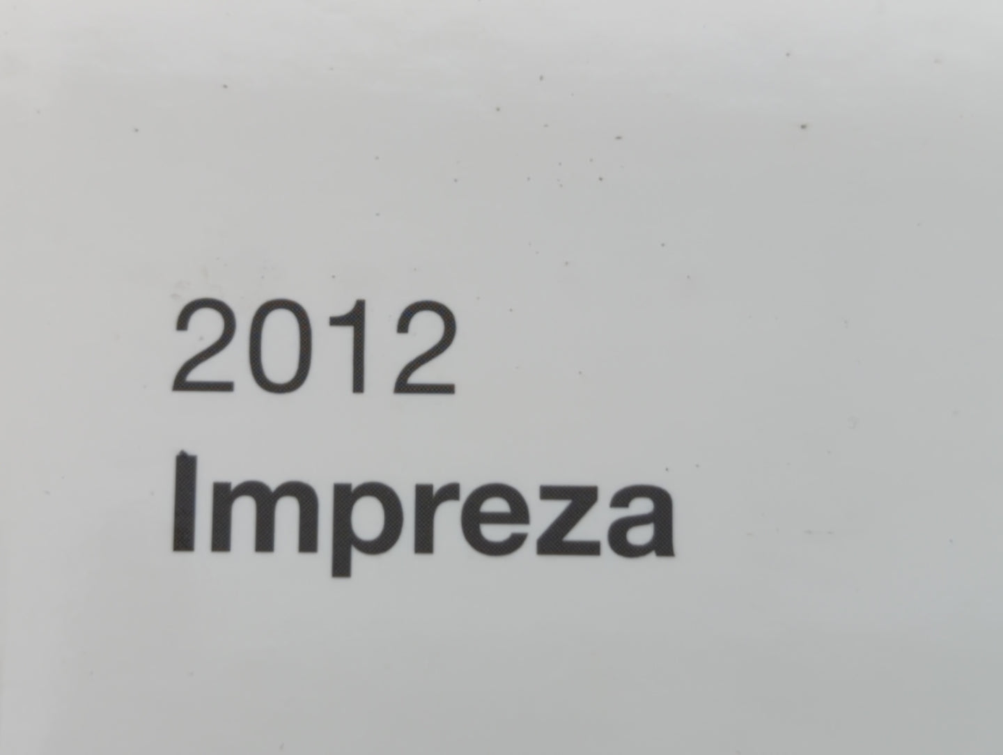 2012 Subaru Impreza Owners Manual Book Guide OEM Used Auto Parts - Oemusedautoparts1.com