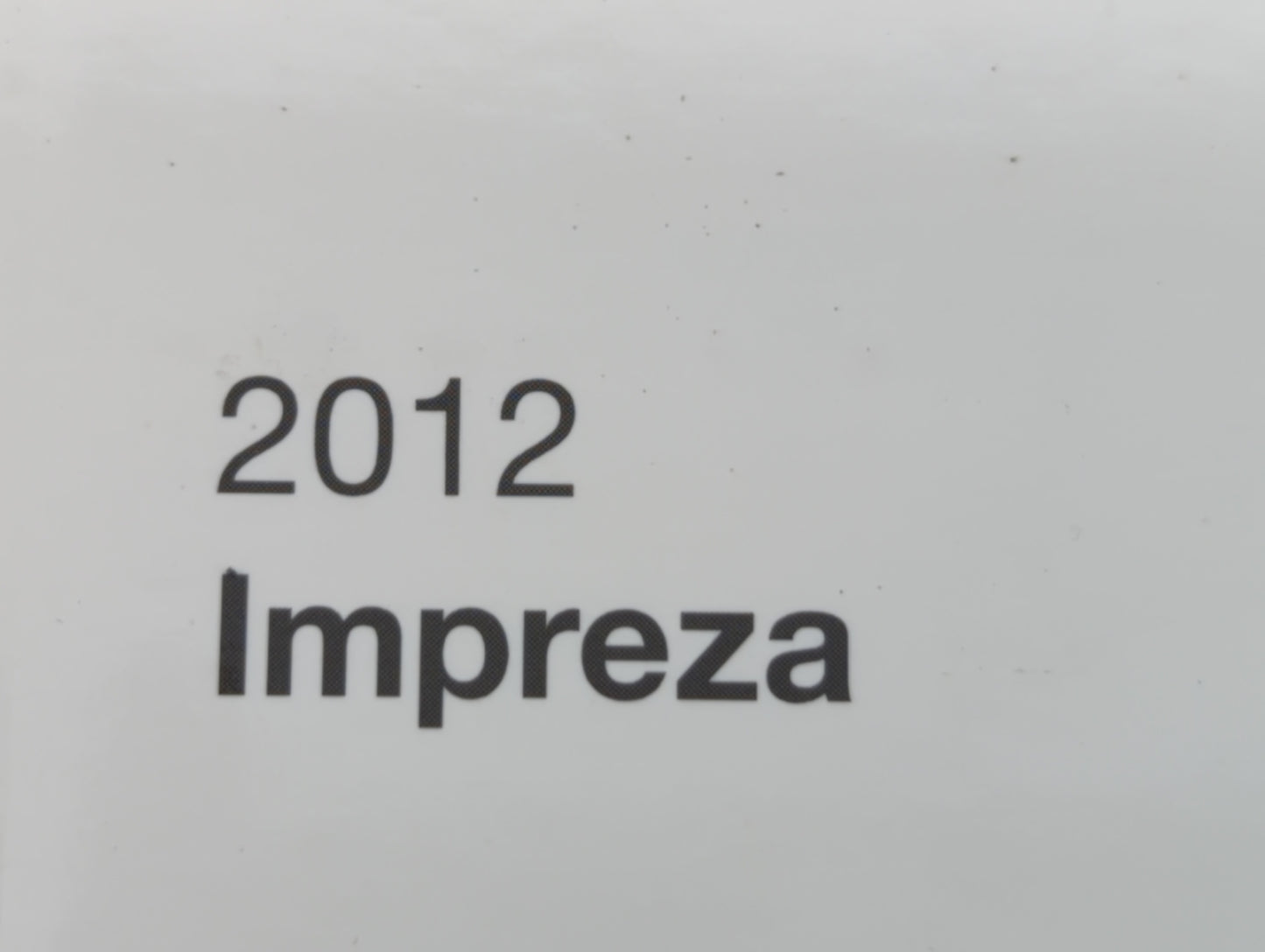 2012 Subaru Impreza Owners Manual Book Guide OEM Used Auto Parts - Oemusedautoparts1.com