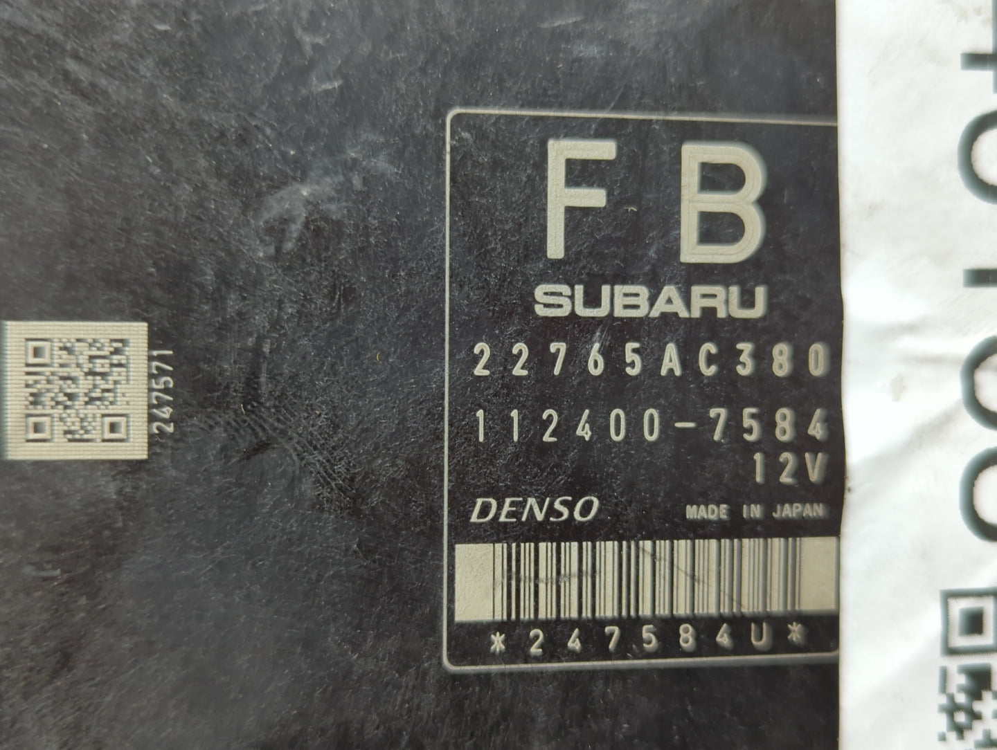 2012 Subaru Impreza PCM Engine Control Computer ECU ECM PCU OEM P/N:112400-7584 22765AC380, 22765AC381, 22765AC420 Fits OEM 