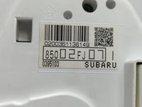 2012 Subaru Impreza Instrument Cluster Speedometer Gauges P/N:85002FJ07 Fits OEM Used Auto Parts - Oemusedautoparts1.com