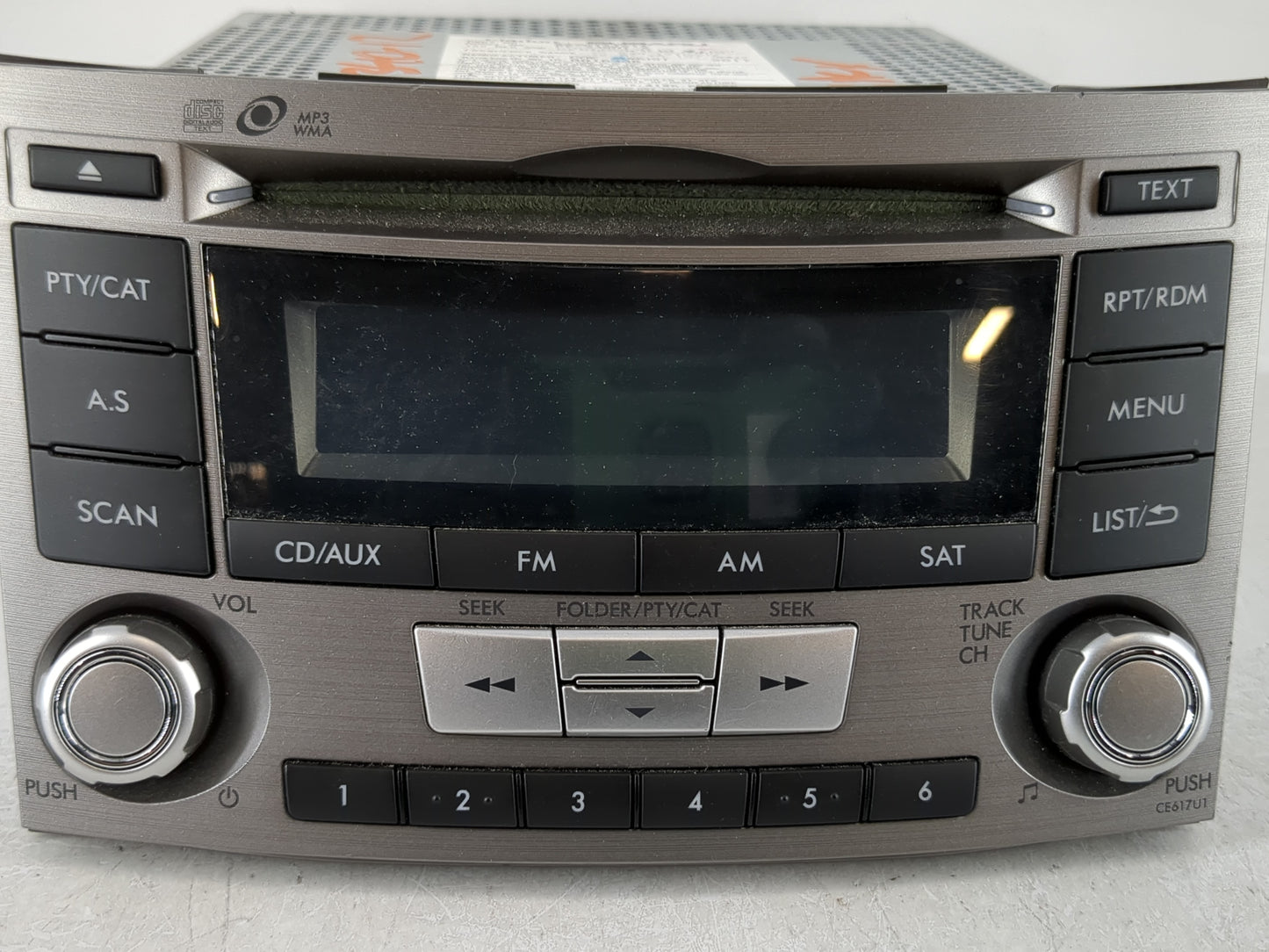 2012-2014 Subaru Legacy Radio AM FM Cd Player Receiver Replacement P/N:86201AJ61A Fits Fits 2012 2013 2014 OEM Used Auto Par