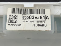 2012 Subaru Legacy Instrument Cluster Speedometer Gauges P/N:85003AJ61A Fits OEM Used Auto Parts - Oemusedautoparts1.com