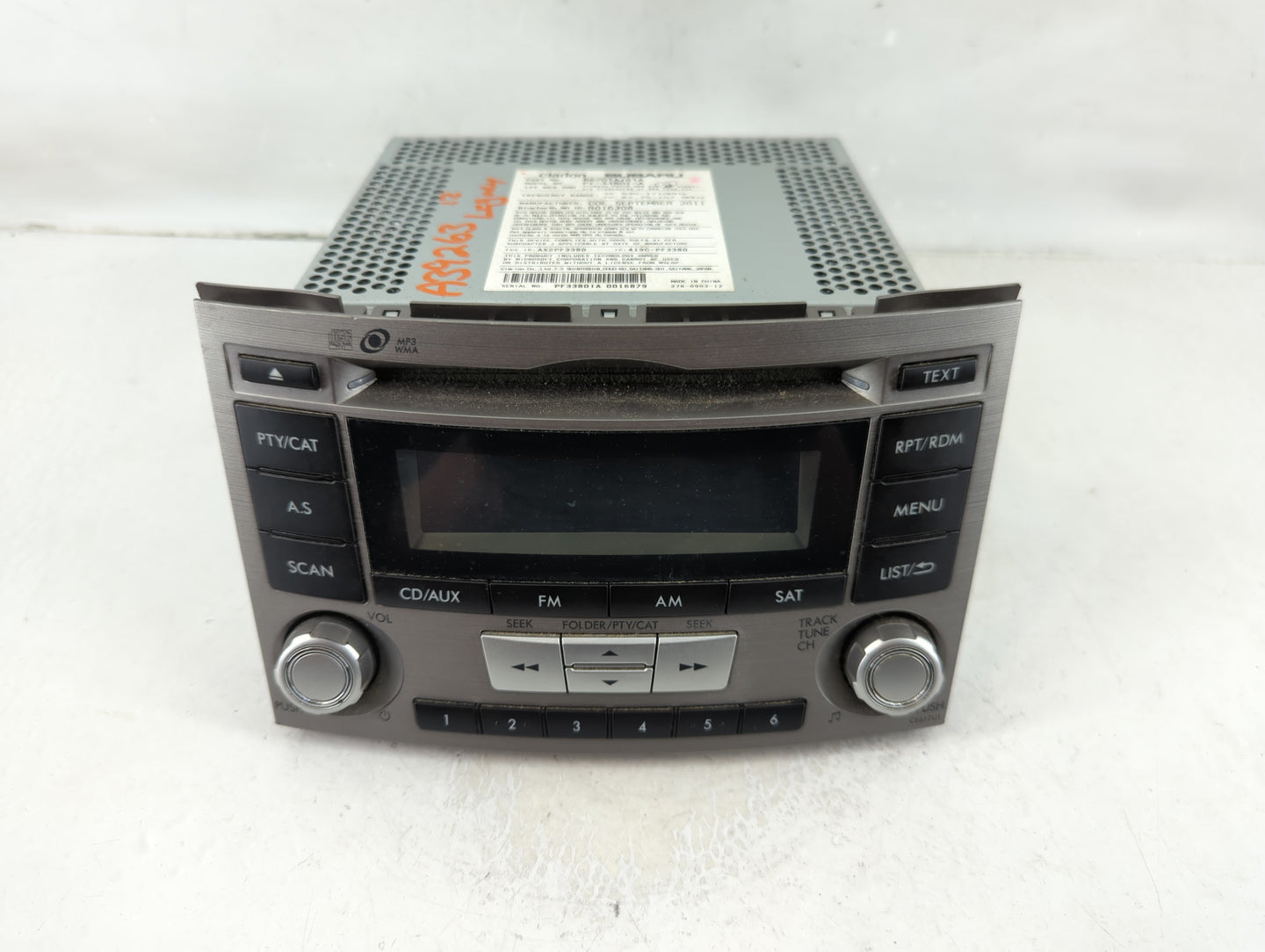 2010-2012 Subaru Legacy Radio AM FM Cd Player Receiver Replacement P/N:86201AJ61A Fits Fits 2010 2011 2012 OEM Used Auto Par