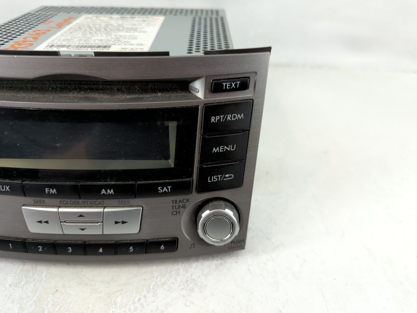 2010-2012 Subaru Legacy Radio AM FM Cd Player Receiver Replacement P/N:86201AJ61A Fits Fits 2010 2011 2012 OEM Used Auto Par
