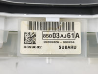 2012 Subaru Legacy Instrument Cluster Speedometer Gauges P/N:85003AJ61A Fits OEM Used Auto Parts - Oemusedautoparts1.com