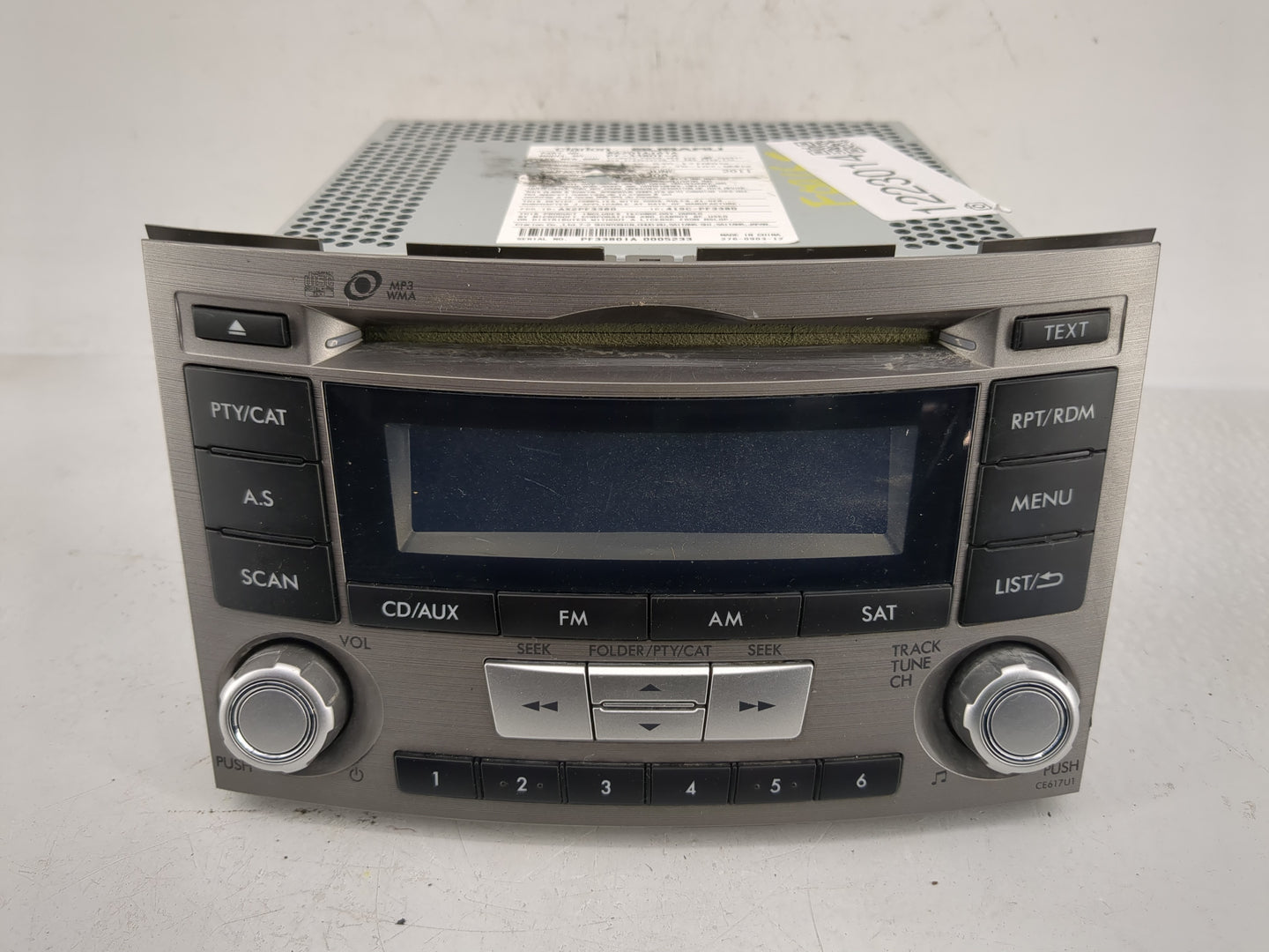 2012-2014 Subaru Legacy Radio AM FM Cd Player Receiver Replacement P/N:86201AJ61A Fits Fits 2012 2013 2014 OEM Used Auto Par