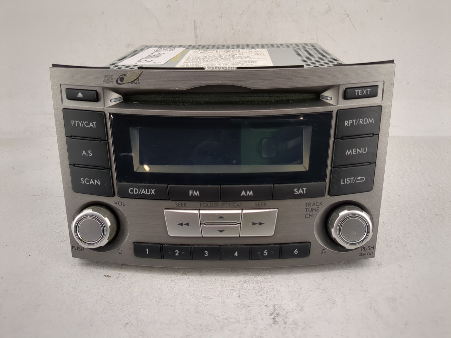 2012-2014 Subaru Legacy Radio AM FM Cd Player Receiver Replacement P/N:86201AJ61A Fits Fits 2012 2013 2014 OEM Used Auto Par