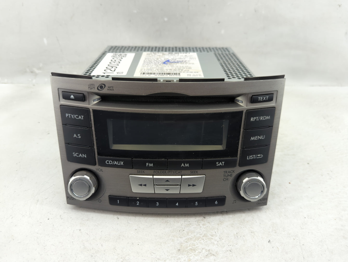 2012-2014 Subaru Legacy Radio AM FM Cd Player Receiver Replacement P/N:86201AJ614A Fits Fits 2012 2013 2014 OEM Used Auto Pa