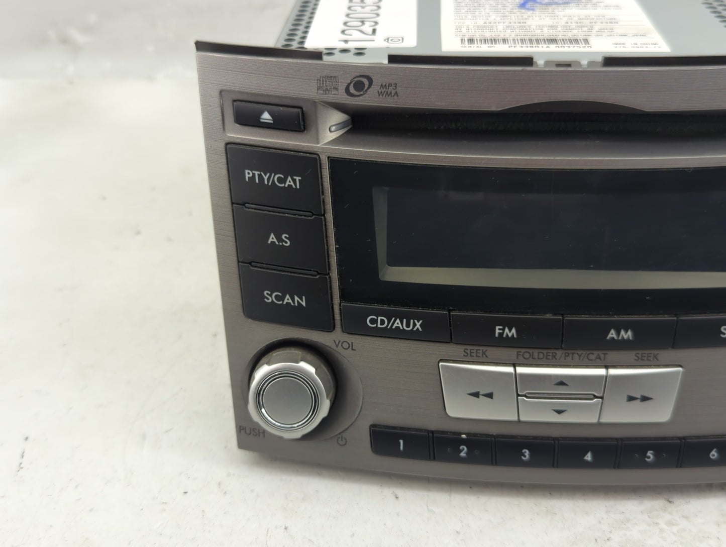 2012-2014 Subaru Legacy Radio AM FM Cd Player Receiver Replacement P/N:86201AJ614A Fits Fits 2012 2013 2014 OEM Used Auto Pa