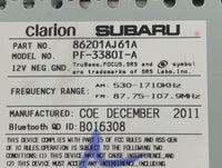 2012-2014 Subaru Legacy Radio AM FM Cd Player Receiver Replacement P/N:86201AJ614A Fits Fits 2012 2013 2014 OEM Used Auto Pa