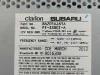 2012-2014 Subaru Legacy Radio AM FM Cd Player Receiver Replacement P/N:86201AJ61A Fits Fits 2012 2013 2014 OEM Used Auto Par