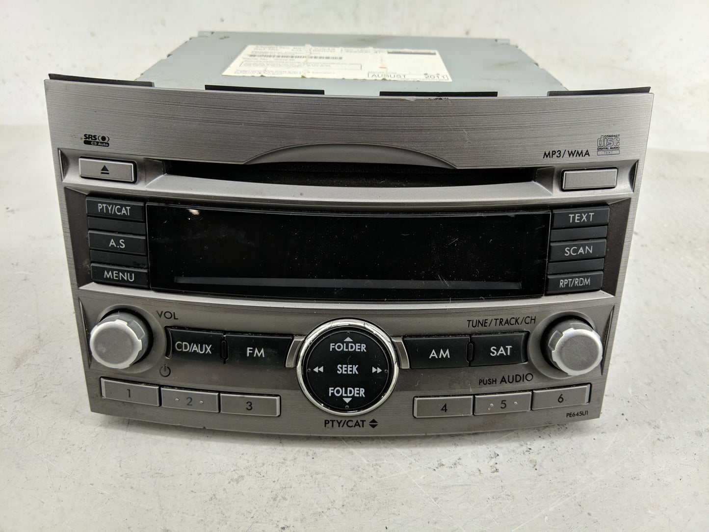 2010-2012 Subaru Legacy Radio AM FM Cd Player Receiver Replacement Fits Fits 2010 2011 2012 OEM Used Auto Parts - Oemusedaut