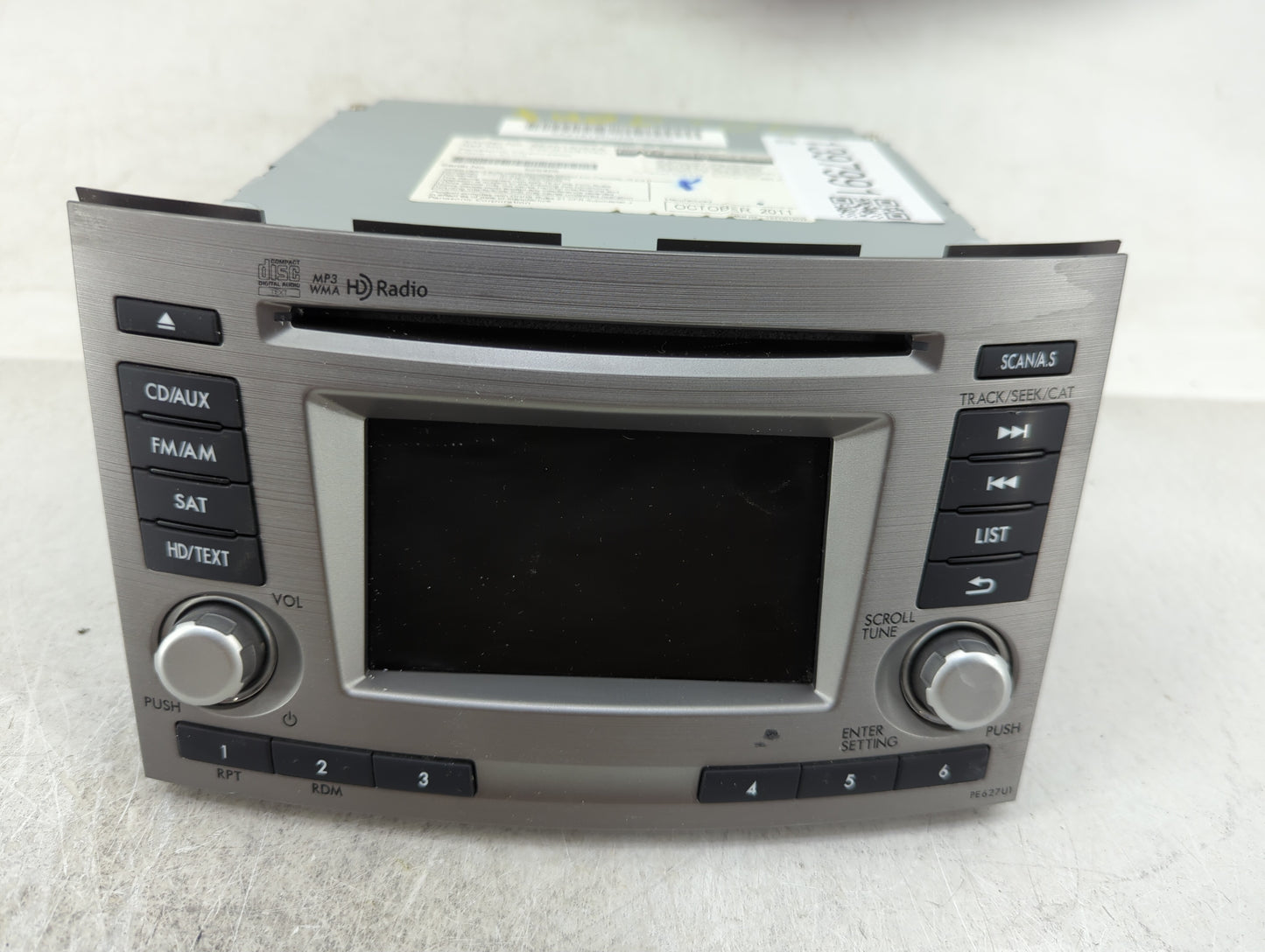 2012 Subaru Legacy Radio AM FM Cd Player Receiver Replacement P/N:86201AJ62A Fits OEM Used Auto Parts - Oemusedautoparts1.co