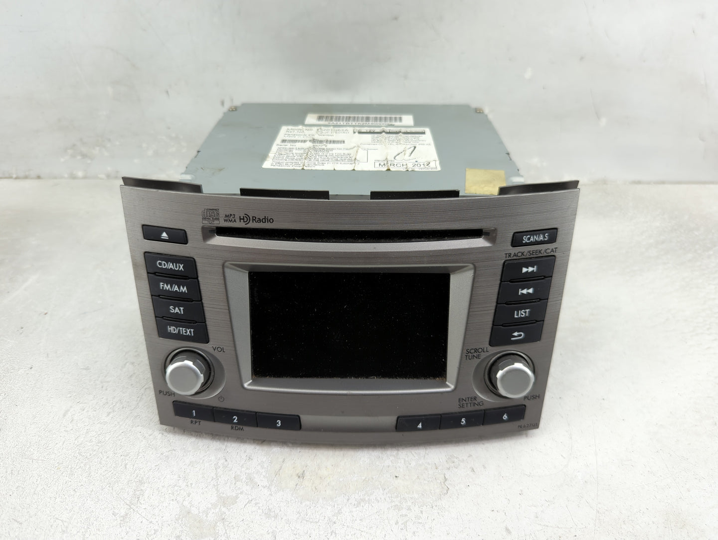 2012 Subaru Legacy Radio AM FM Cd Player Receiver Replacement P/N:86201AJ62A CQ-JF1AE04D Fits OEM Used Auto Parts - Oemuseda