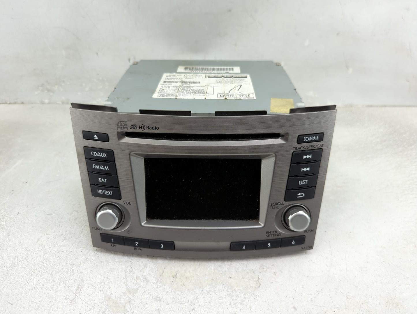 2012 Subaru Legacy Radio AM FM Cd Player Receiver Replacement P/N:86201AJ62A CQ-JF1AE04D Fits OEM Used Auto Parts - Oemuseda