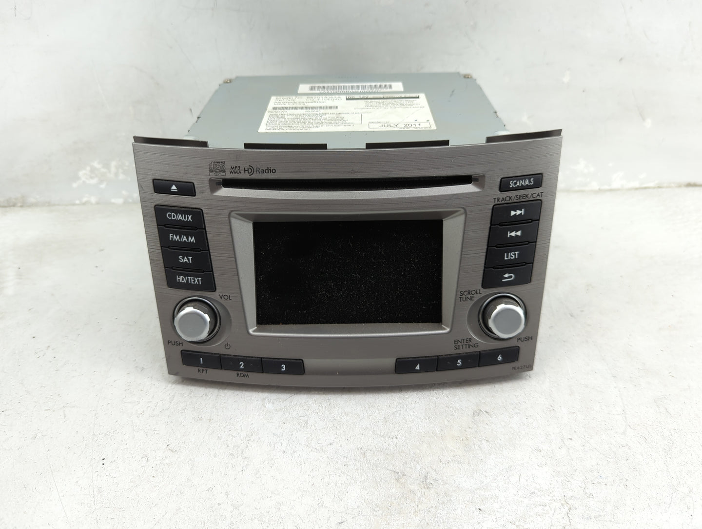 2012 Subaru Legacy Radio AM FM Cd Player Receiver Replacement P/N:86201AJ62A CQ-JF10E04D Fits OEM Used Auto Parts - Oemuseda