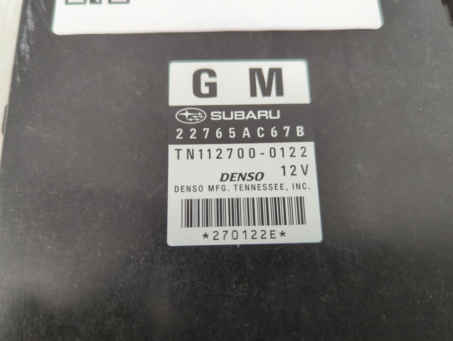 2012 Subaru Legacy PCM Engine Control Computer ECU ECM PCU OEM P/N:22765AC67B TN112700-0122 Fits OEM Used Auto Parts - Oemus