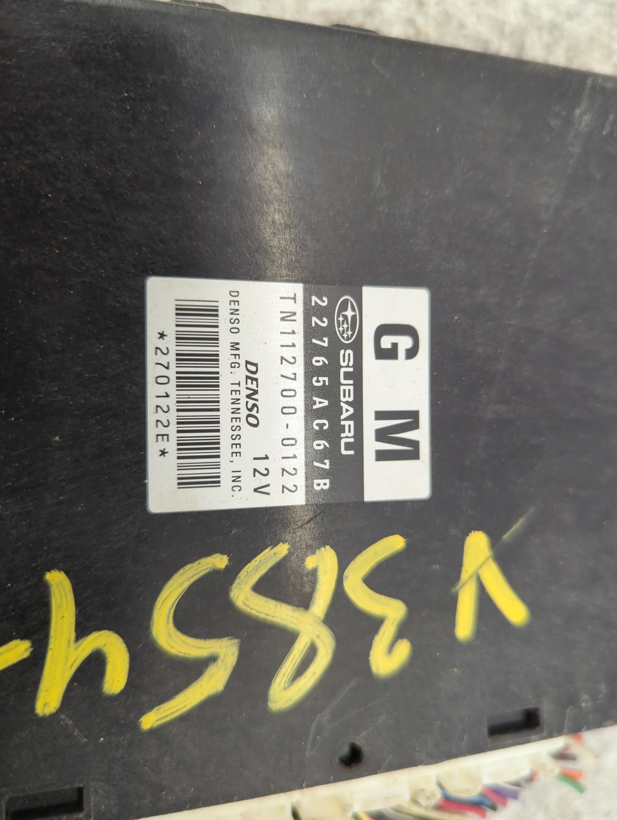 2012 Subaru Legacy PCM Engine Control Computer ECU ECM PCU OEM P/N:22765AC67B TN112700-0122 OEM Used Auto Parts - Oemusedaut