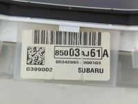 2012 Subaru Legacy Instrument Cluster Speedometer Gauges P/N:85003AJ61A Fits OEM Used Auto Parts - Oemusedautoparts1.com