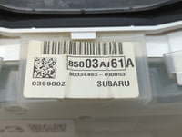 2012 Subaru Legacy Instrument Cluster Speedometer Gauges P/N:85003AJ61A Fits OEM Used Auto Parts - Oemusedautoparts1.com