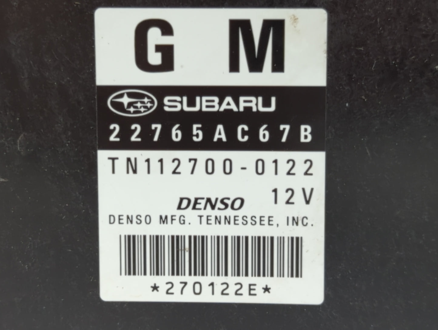 2012 Subaru Legacy PCM Engine Control Computer ECU ECM PCU OEM P/N:22765AC67B Fits OEM Used Auto Parts - Oemusedautoparts1.c