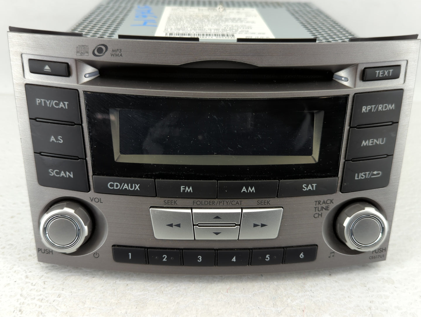 2012-2014 Subaru Legacy Radio AM FM Cd Player Receiver Replacement P/N:86201AJ61A Fits Fits 2012 2013 2014 OEM Used Auto Par