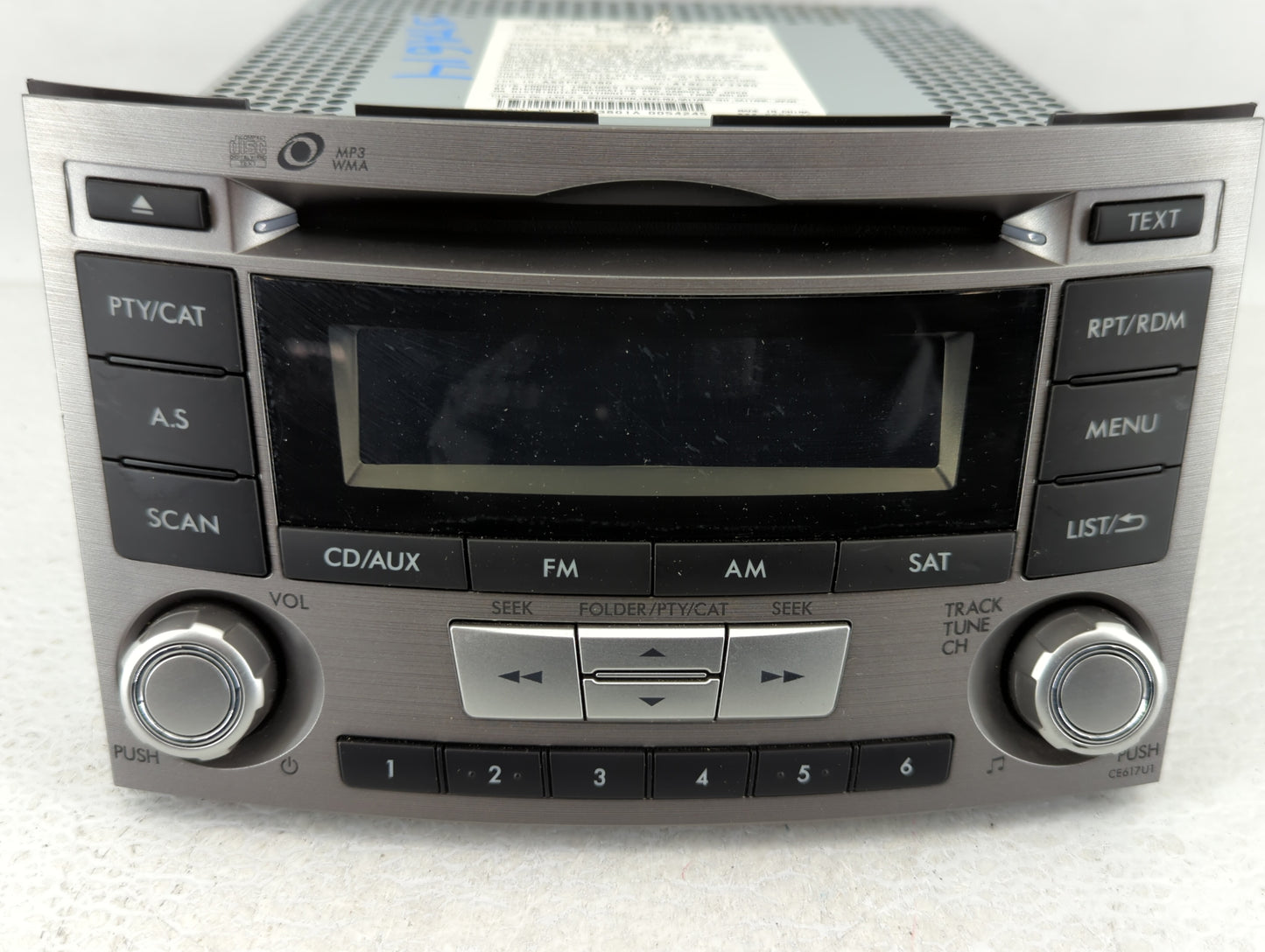 2012-2014 Subaru Legacy Radio AM FM Cd Player Receiver Replacement P/N:86201AJ61A Fits Fits 2012 2013 2014 OEM Used Auto Par