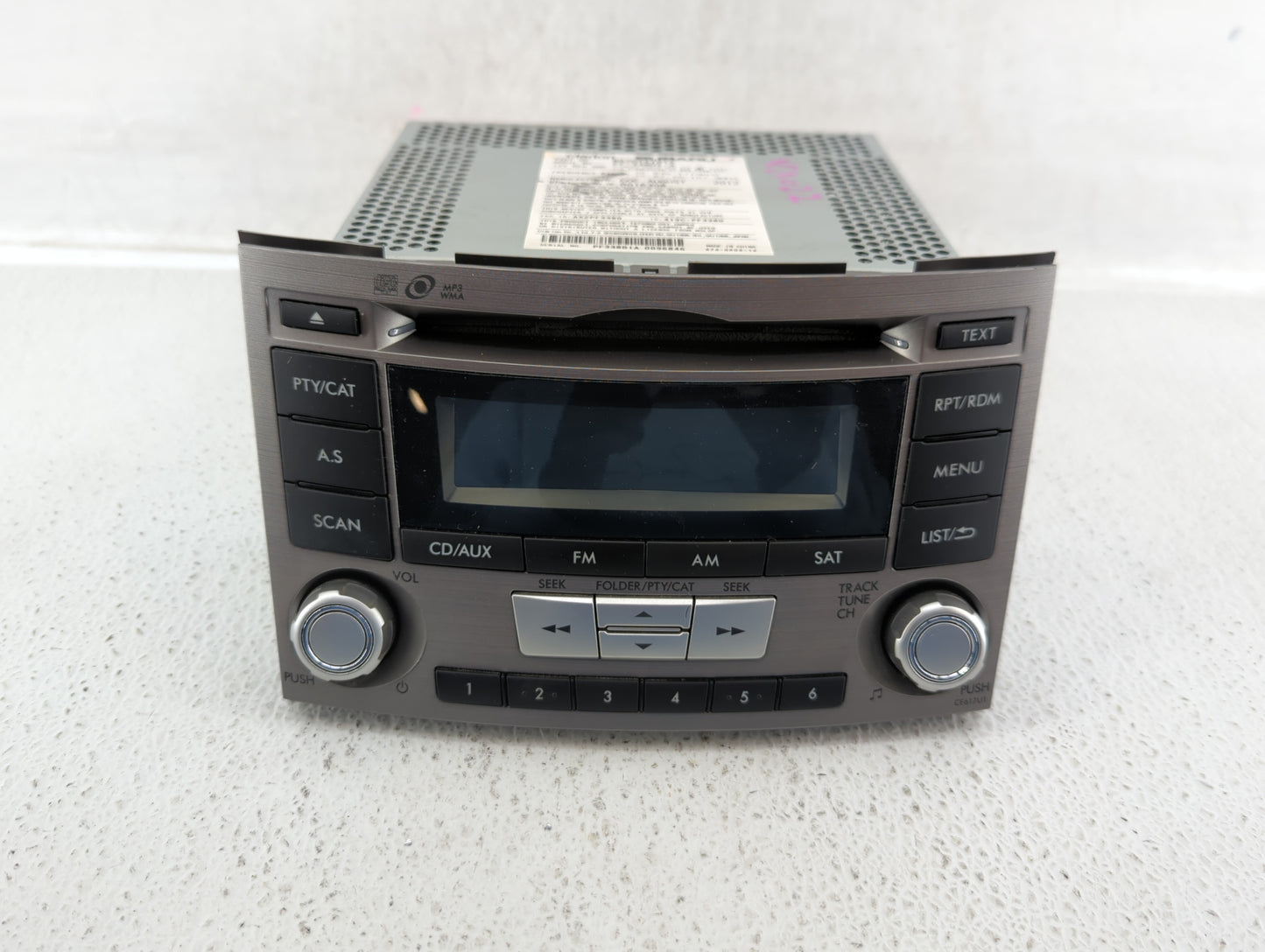 2012-2014 Subaru Legacy Radio AM FM Cd Player Receiver Replacement P/N:86201AJ61A Fits Fits 2012 2013 2014 OEM Used Auto Par