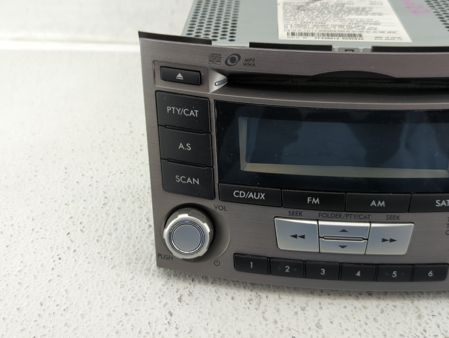 2012-2014 Subaru Legacy Radio AM FM Cd Player Receiver Replacement P/N:86201AJ61A Fits Fits 2012 2013 2014 OEM Used Auto Par
