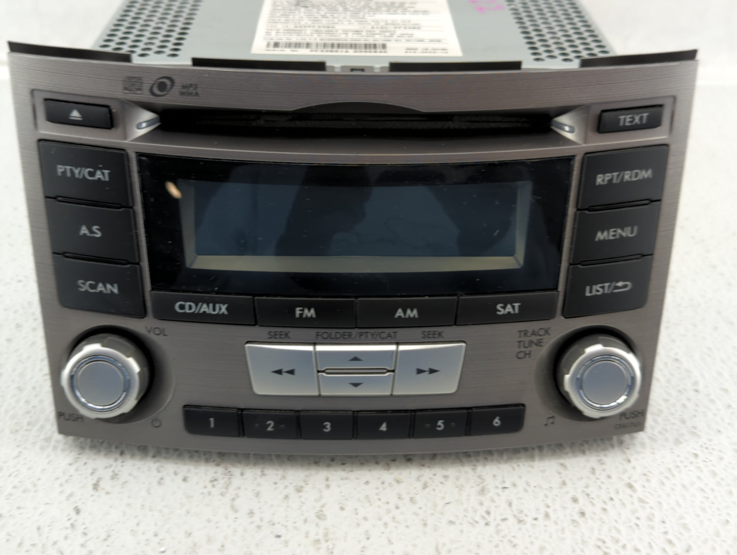 2012-2014 Subaru Legacy Radio AM FM Cd Player Receiver Replacement P/N:86201AJ61A Fits Fits 2012 2013 2014 OEM Used Auto Par