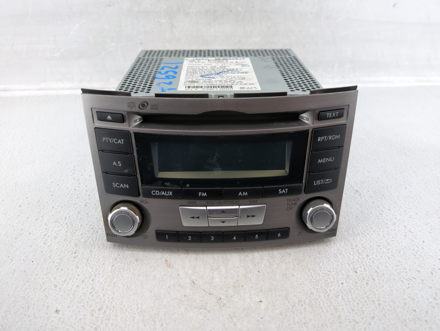 2012-2014 Subaru Legacy Radio AM FM Cd Player Receiver Replacement P/N:86201AJ61A Fits Fits 2012 2013 2014 OEM Used Auto Par