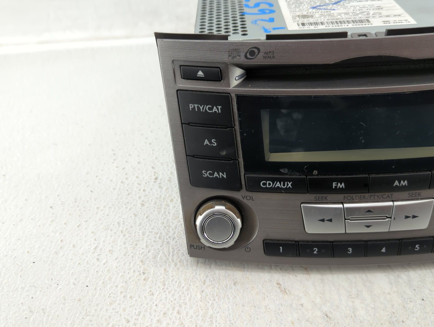 2012-2014 Subaru Legacy Radio AM FM Cd Player Receiver Replacement P/N:86201AJ61A Fits Fits 2012 2013 2014 OEM Used Auto Par