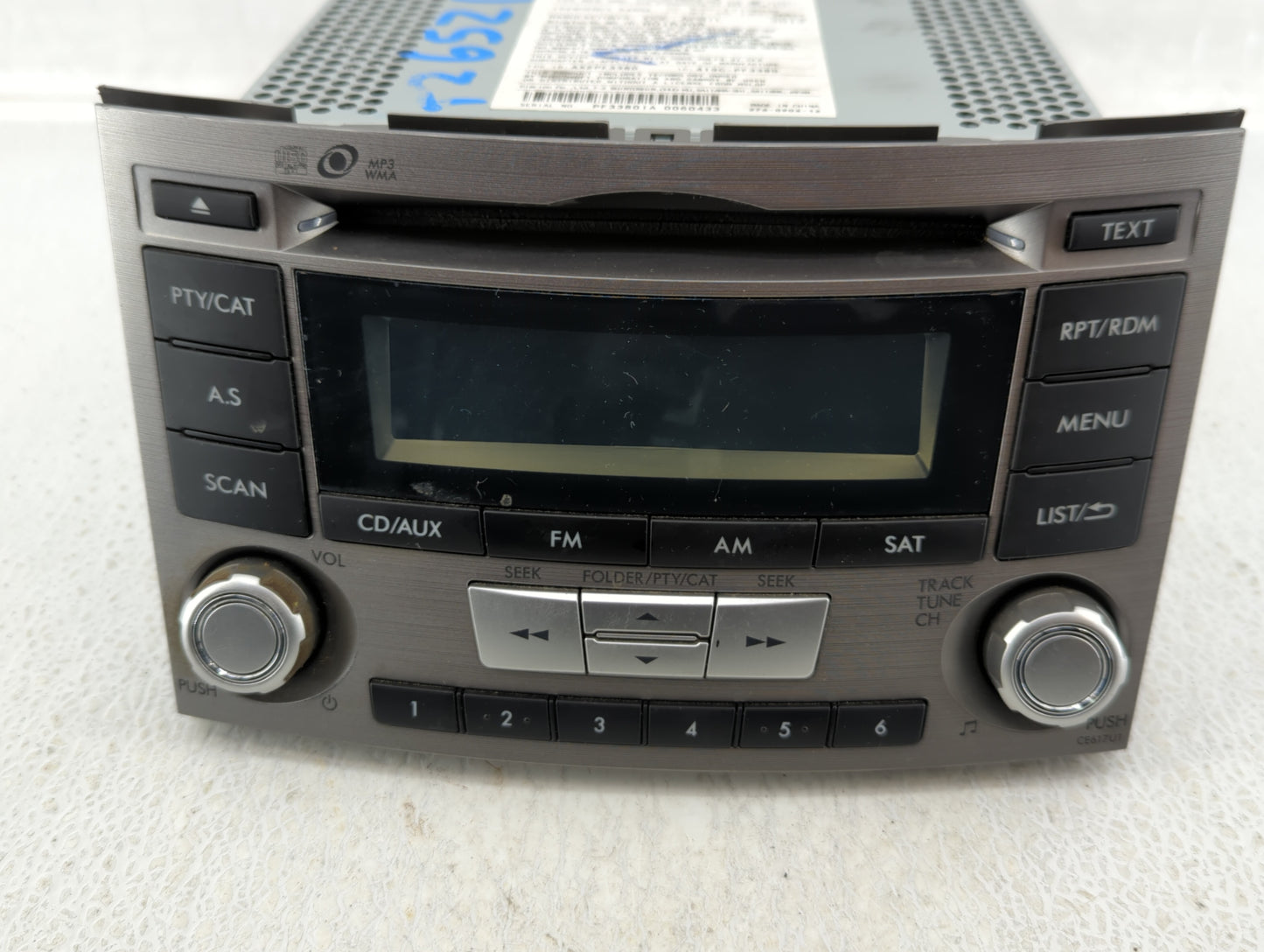 2012-2014 Subaru Legacy Radio AM FM Cd Player Receiver Replacement P/N:86201AJ61A Fits Fits 2012 2013 2014 OEM Used Auto Par