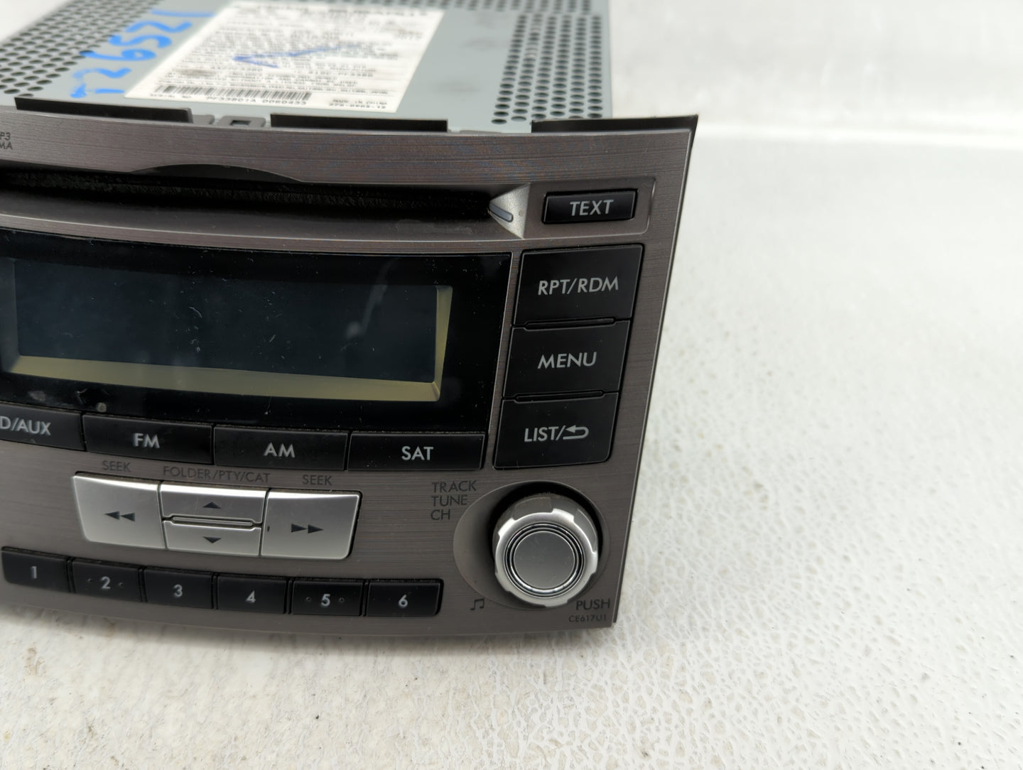 2012-2014 Subaru Legacy Radio AM FM Cd Player Receiver Replacement P/N:86201AJ61A Fits Fits 2012 2013 2014 OEM Used Auto Par