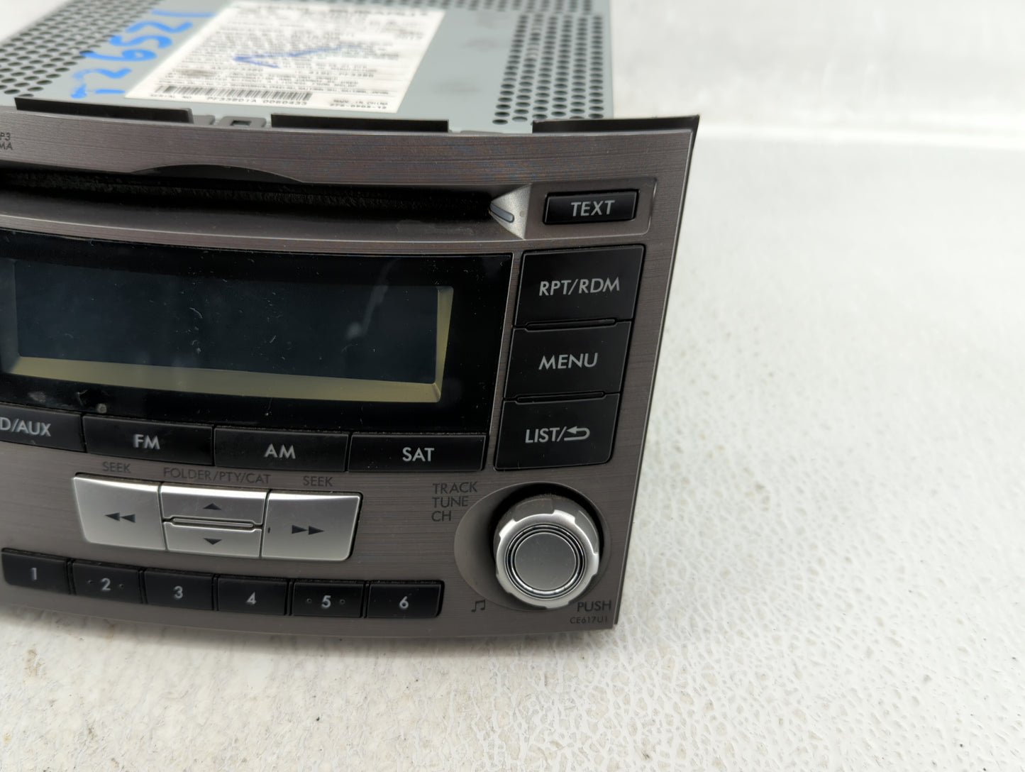 2012-2014 Subaru Legacy Radio AM FM Cd Player Receiver Replacement P/N:86201AJ61A Fits Fits 2012 2013 2014 OEM Used Auto Par